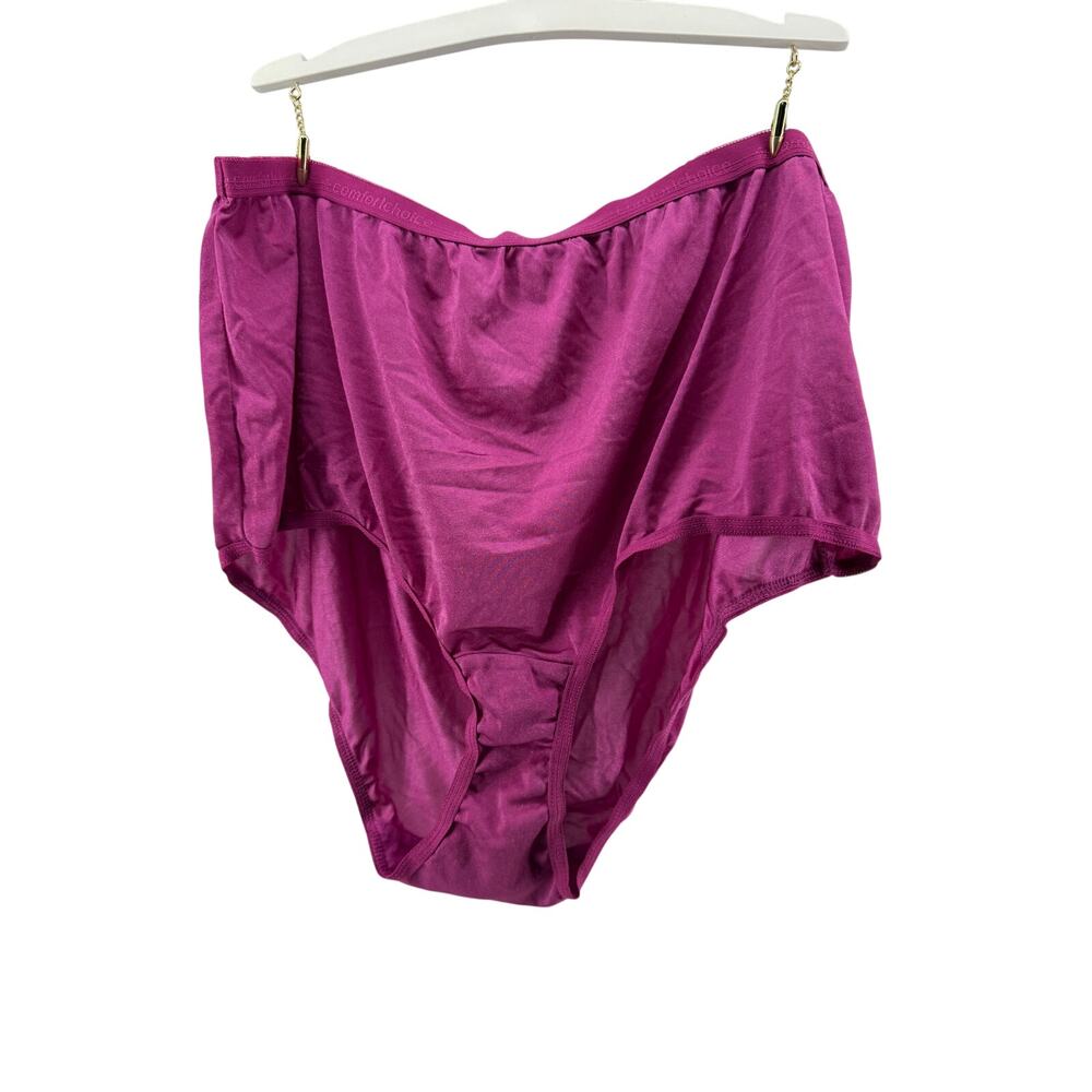 Comfort Choice Plus Size Full Coverage Nylon Brief Brilliant Fuschia Womens 12
